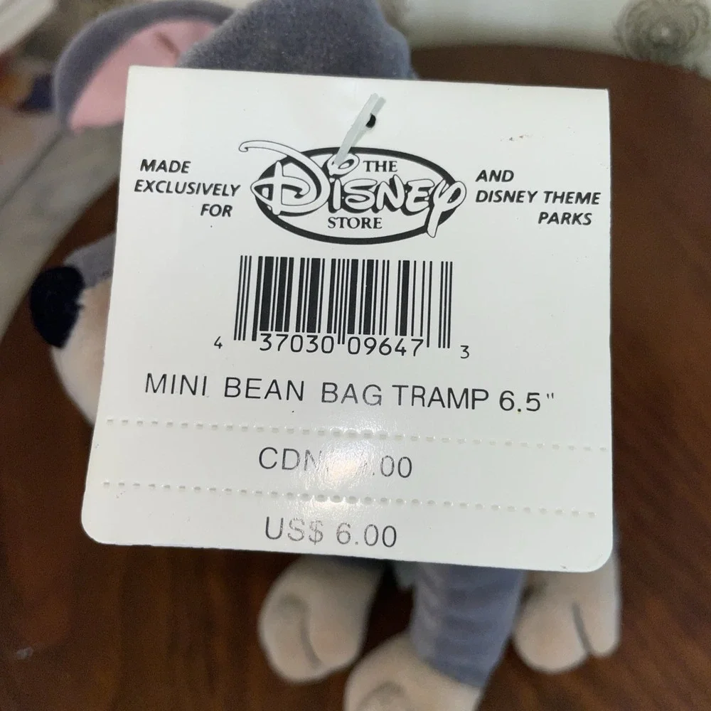 DISNEY STORE Lady and the Tramp - Mini Bean Bag Tramp Dog Plush 6.5